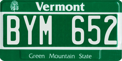 VT license plate BYM652
