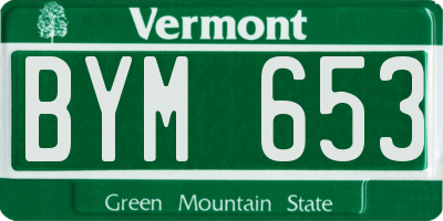VT license plate BYM653