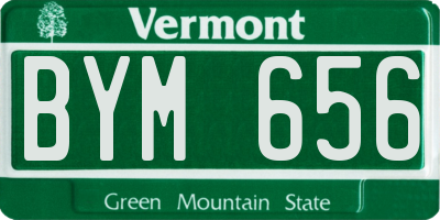 VT license plate BYM656