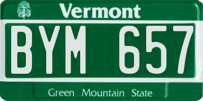 VT license plate BYM657
