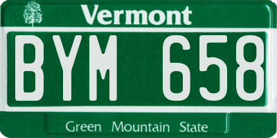VT license plate BYM658