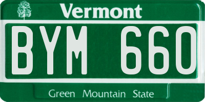 VT license plate BYM660