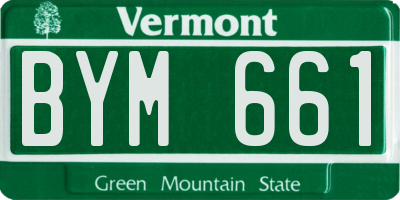 VT license plate BYM661