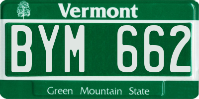 VT license plate BYM662