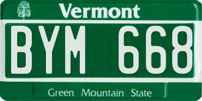 VT license plate BYM668