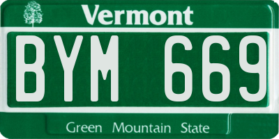 VT license plate BYM669