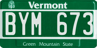 VT license plate BYM673