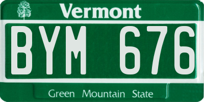 VT license plate BYM676