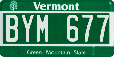 VT license plate BYM677