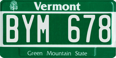 VT license plate BYM678