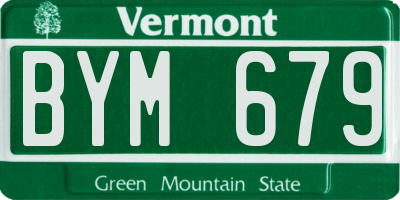 VT license plate BYM679