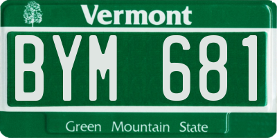 VT license plate BYM681