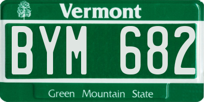 VT license plate BYM682