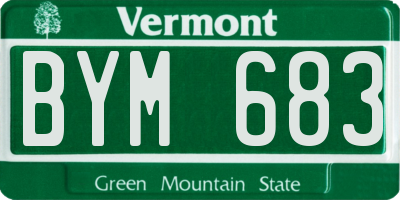 VT license plate BYM683