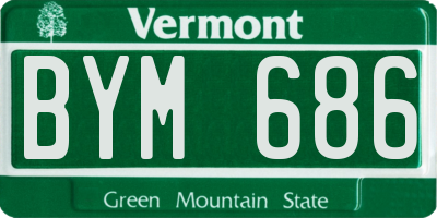 VT license plate BYM686