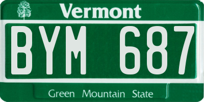 VT license plate BYM687