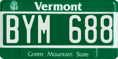 VT license plate BYM688