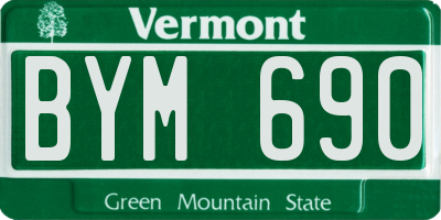 VT license plate BYM690