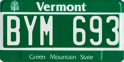 VT license plate BYM693