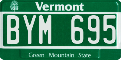 VT license plate BYM695