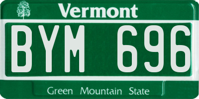 VT license plate BYM696