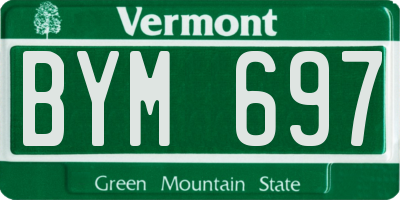 VT license plate BYM697