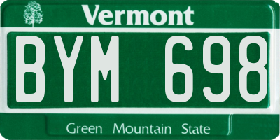 VT license plate BYM698