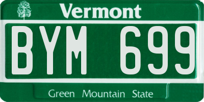 VT license plate BYM699