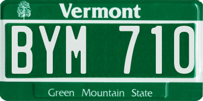 VT license plate BYM710