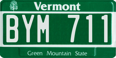 VT license plate BYM711