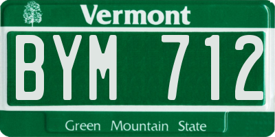 VT license plate BYM712