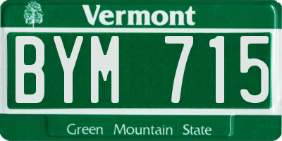 VT license plate BYM715