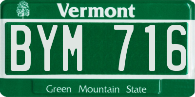 VT license plate BYM716