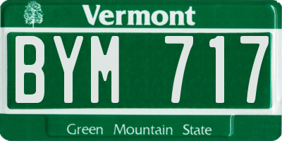 VT license plate BYM717