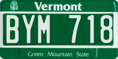 VT license plate BYM718
