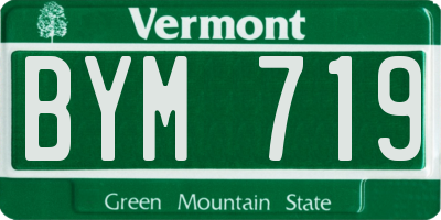 VT license plate BYM719