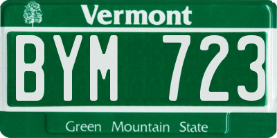 VT license plate BYM723