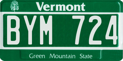 VT license plate BYM724