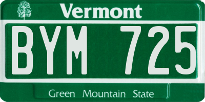 VT license plate BYM725