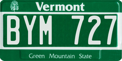 VT license plate BYM727
