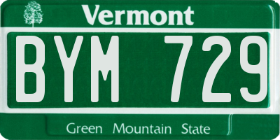 VT license plate BYM729