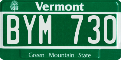 VT license plate BYM730