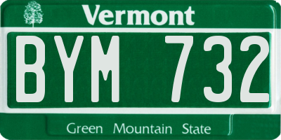VT license plate BYM732