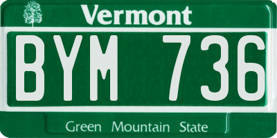 VT license plate BYM736