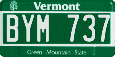 VT license plate BYM737