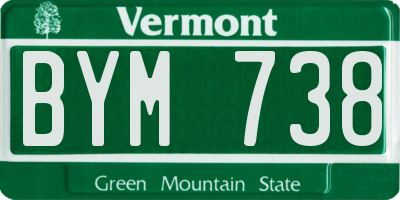 VT license plate BYM738