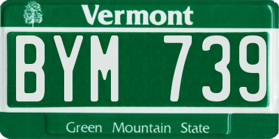 VT license plate BYM739