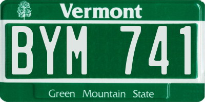 VT license plate BYM741