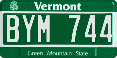 VT license plate BYM744