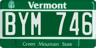 VT license plate BYM746